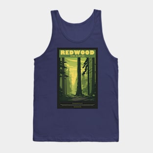 Redwoods National Park Vintage Travel Poster Tank Top